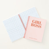 GIRL BOSS Rosa Retro-Kalligraphie-Notebook Notizblock (Innenseite)