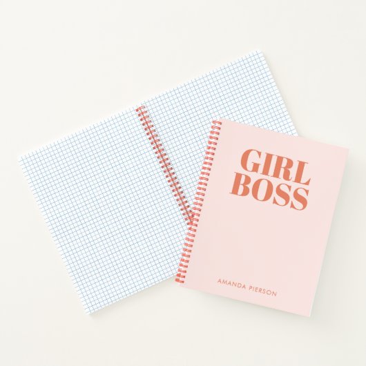 GIRL BOSS Rosa Retro-Kalligraphie-Notebook Notizblock (Innenseite)