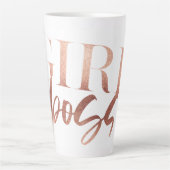 Girl Boss | Rose Schwarzer Text | Milchtasse (Vorderseite)