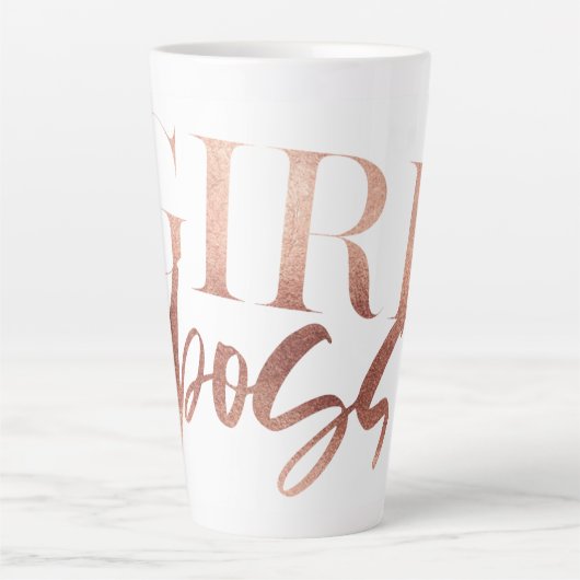 Girl Boss | Rose Schwarzer Text | Milchtasse (Vorderseite)