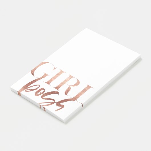 Girl Boss | Rose Schwarzer Text | Post-it Klebezettel (angewinkelt)