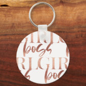 Girl Boss | Rose Schwarzer Text | Schlüsselanhänger (Vorderseite)