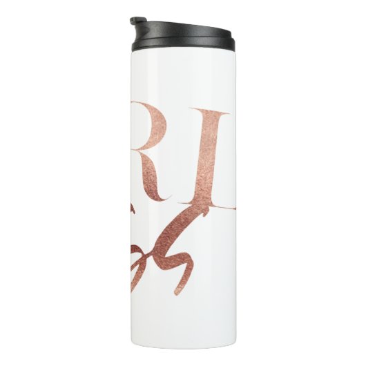 Girl Boss | Rose Schwarzer Text | Thermosbecher (Nach rechts gedreht)