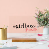 "Girl Boss"-Schreibtisch mit Name Acrylschild (Hochzeit)