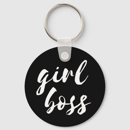 Girl Boss schwarzer Schlüsselanhänger (Vorderseite)