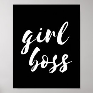 Girl Boss schwarzes Poster