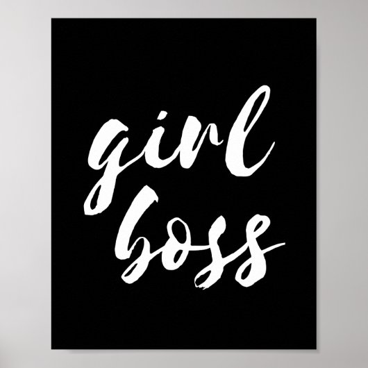 Girl Boss schwarzes Poster (Vorne)