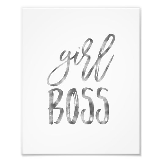 Girl Boss | Silver Art Print Fotodruck (Vorne)