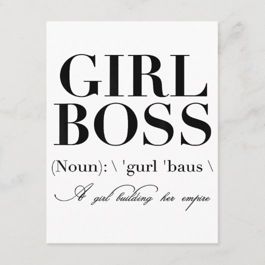 Girl Boss Tshirt, Girl Boss Begleitkarte (Vorderseite)