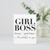 Girl Boss Tshirt, Girl Boss Begleitkarte (Stehend Vorderseite)