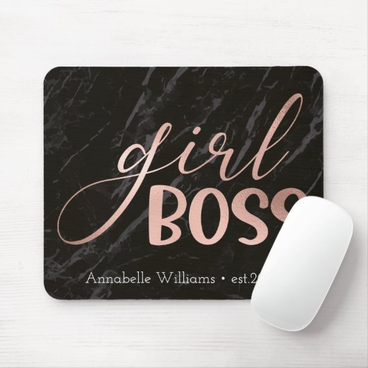 Girl Boss Typografie Jahr etablierte Maus Pad Mousepad (Mit Mouse)