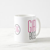 Girl-Boss-Typografie/Monogramm-Initialen Kaffeetasse (VorderseiteRechts)