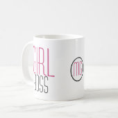 Girl-Boss-Typografie/Monogramm-Initialen Kaffeetasse (Vorderseite Links)