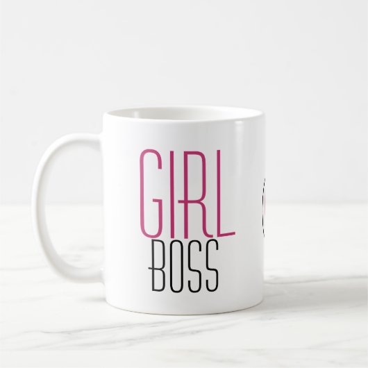 Girl-Boss-Typografie/Monogramm-Initialen Kaffeetasse (Links)