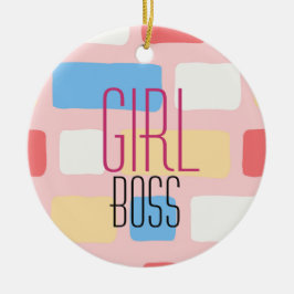 Girl-Boss-Typografie/Pastell-Blockfarben/Monogramm Keramik Ornament