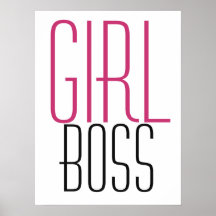 Girl Boss Typografie Pink Black