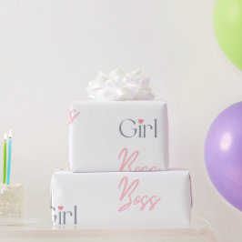 Girl Boss Word Text Girl Design Geschenkpapier
