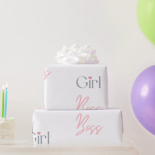 Girl Boss Word Text Girl Design Geschenkpapier