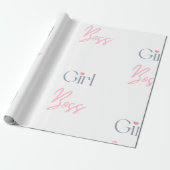 Girl Boss Word Text Girl Design Geschenkpapier (Ungerollt)