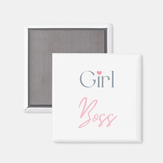 Girl Boss Word Text Minimalistisches Magnet (Vorderseite/Rückseite)