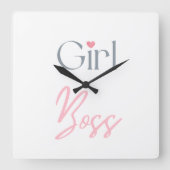 Girl Boss Worttext Rund um die elegante Uhr (Vorderseite)