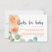 Girl Botanical teal and orange Books for baby Einladung (Vorderseite)