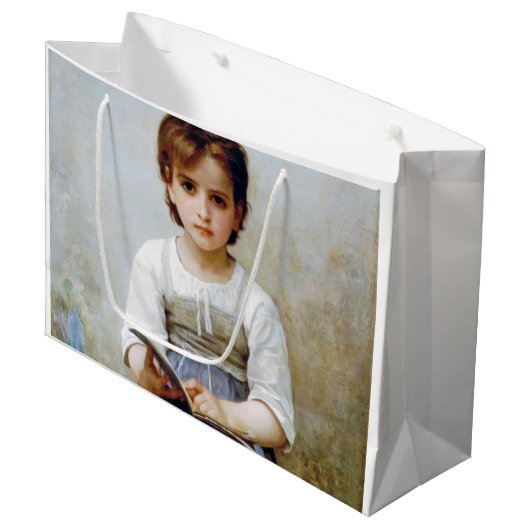 Girl, Bouguereau Große Geschenktüte (Vorderseite Schrägansicht)