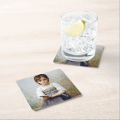 Girl, Bouguereau Rechteckiger Pappuntersetzer (Vor Ort)