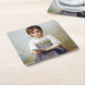 Girl, Bouguereau Rechteckiger Pappuntersetzer (angewinkelt)