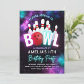Girl Bowling Party Einladung | Bowling - Einladung (Stehend Vorderseite)