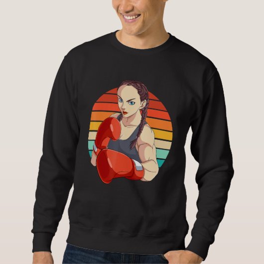 Girl Boxer Female Fighter Boxout Sweatshirt (Vorderseite)