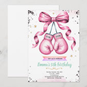 Girl boxing theme party invitation einladung (Vorne/Hinten)