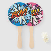 Girl Boy Gender Reveal Quiz Game Sign Fächer (Vorne und Hinten)