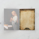 Girl Braiding Ihre Haare und studieren, Albert Ank Karte (Innenseite)