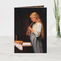 Girl Braiding Ihre Haare und studieren, Albert Ank