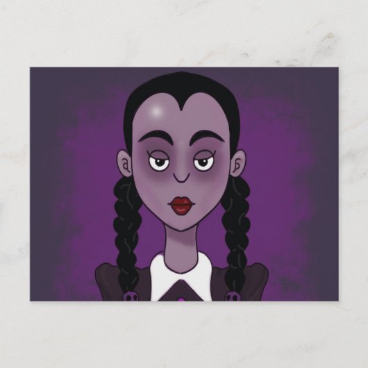 GIRL BRAIDS GOTHIC EMO ART Postkarten (Vorderseite)