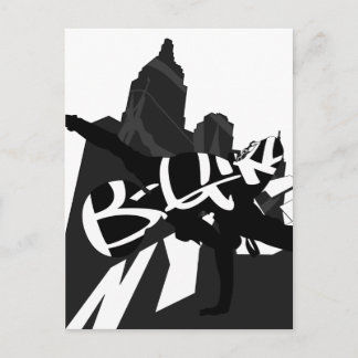 Girl Break Dancer NYC Silhouette Postkarte