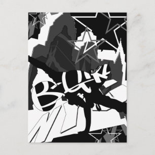 Girl Break Dancer Silhouette Postkarte