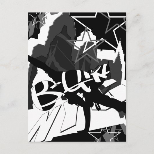 Girl Break Dancer Silhouette Postkarte (Vorderseite)