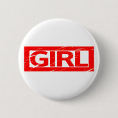 Girl Briefmarke Button (Vorderseite)