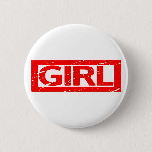 Girl Briefmarke Button (Vorderseite)