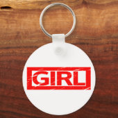 Girl Briefmarke Schlüsselanhänger (Rückseite)