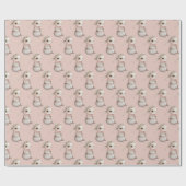 Girl Bunny auf PInk Geschenkpapier (Flach)