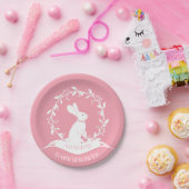 Girl Bunny Baby Shower 7" Plate Pappteller (Party)