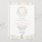 Girl Bunny Baby shower invitation Einladung (Vorne/Hinten)