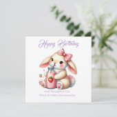 Girl Bunny Christian Greeting Card Karte (Stehend Vorderseite)