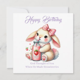 Girl Bunny Christian Greeting Card Karte