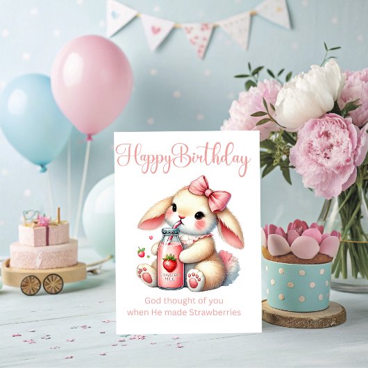 Girl Bunny Christian Greeting Card Karte