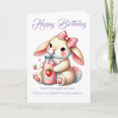 Girl Bunny Christian Greeting Card Karte (Vorderseite)