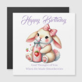 Girl Bunny Christian Greeting Card Magnetkarte (Vorne/Hinten)
